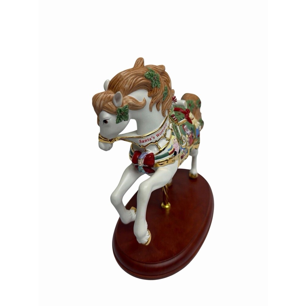 Lenox Carousel Horse 2011 Christmas Santa's Workshop Figurine Porcelain Wood - Picture 5 of 7